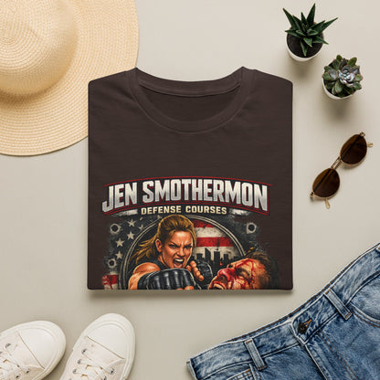 Jen Smothermon Defense Courses T-Shirt — 'I'm Gonna Pound Your Face In' Self-Defense Tee