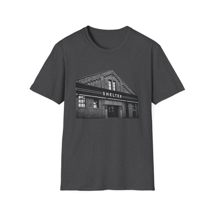 Shelter Night Club 1990s Chicago - Graphic T-Shirt — Vintage Black & White Chicago Photo Tee
