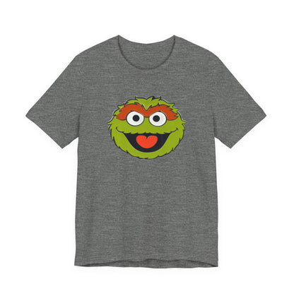 Playful Oscar the Grouch Tee - Unisex Jersey Short Sleeve Shirt, Fun Graphic Top, Casual Wear, Gift for Fans, Comic Collectibles
