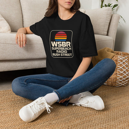 WSBR Superbeach Radio Graphic T-Shirt — Retro Sunset Beach Vibe