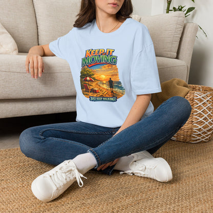 Keep It Moving T-Shirt — Motivational Sunset Surf Graphic Tee