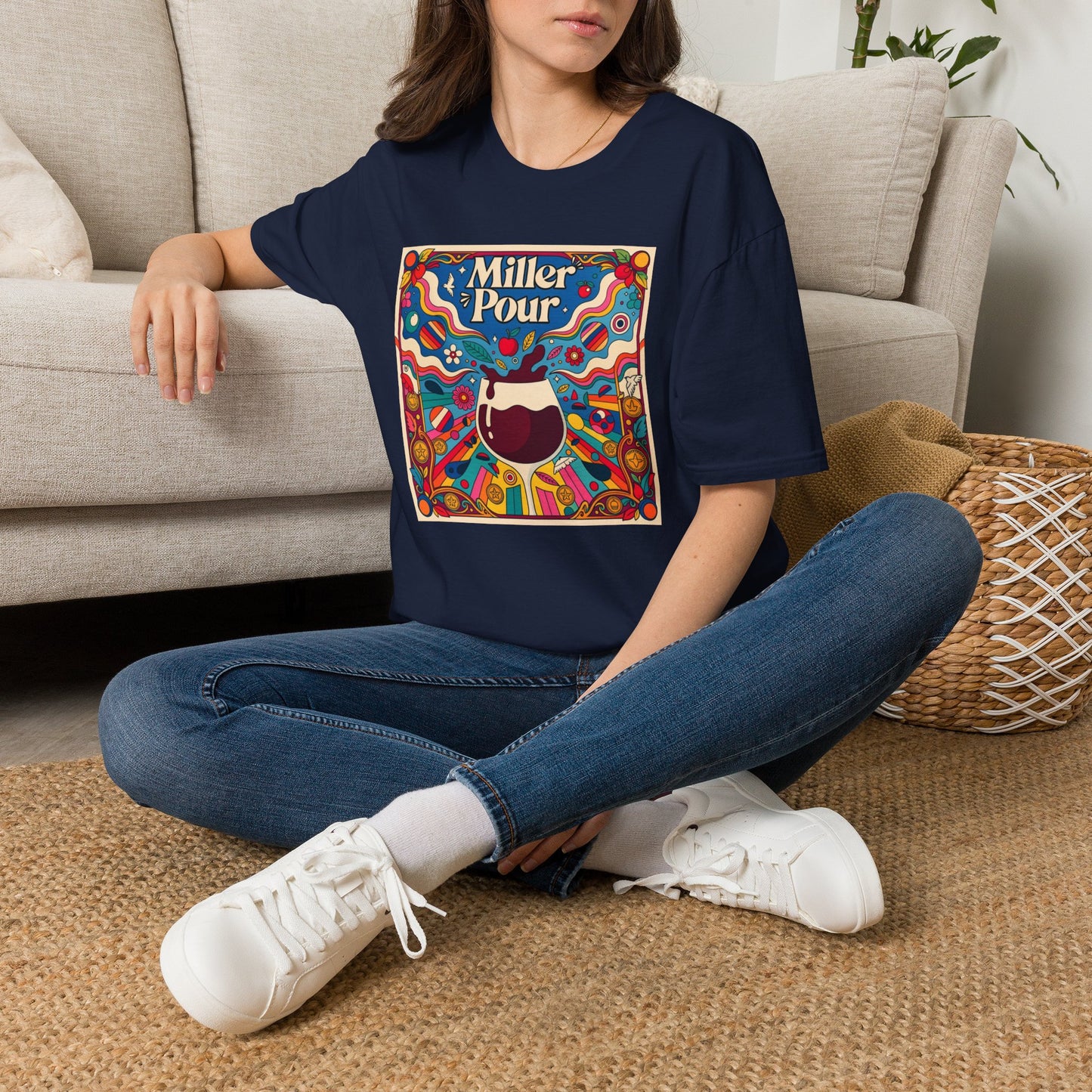 Miller Pour Retro T-Shirt – Vintage Psychedelic Wine Tee