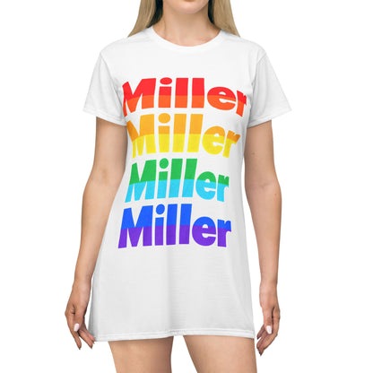 Miller Rainbow Pride T-Shirt Dress Beach Cover Up
