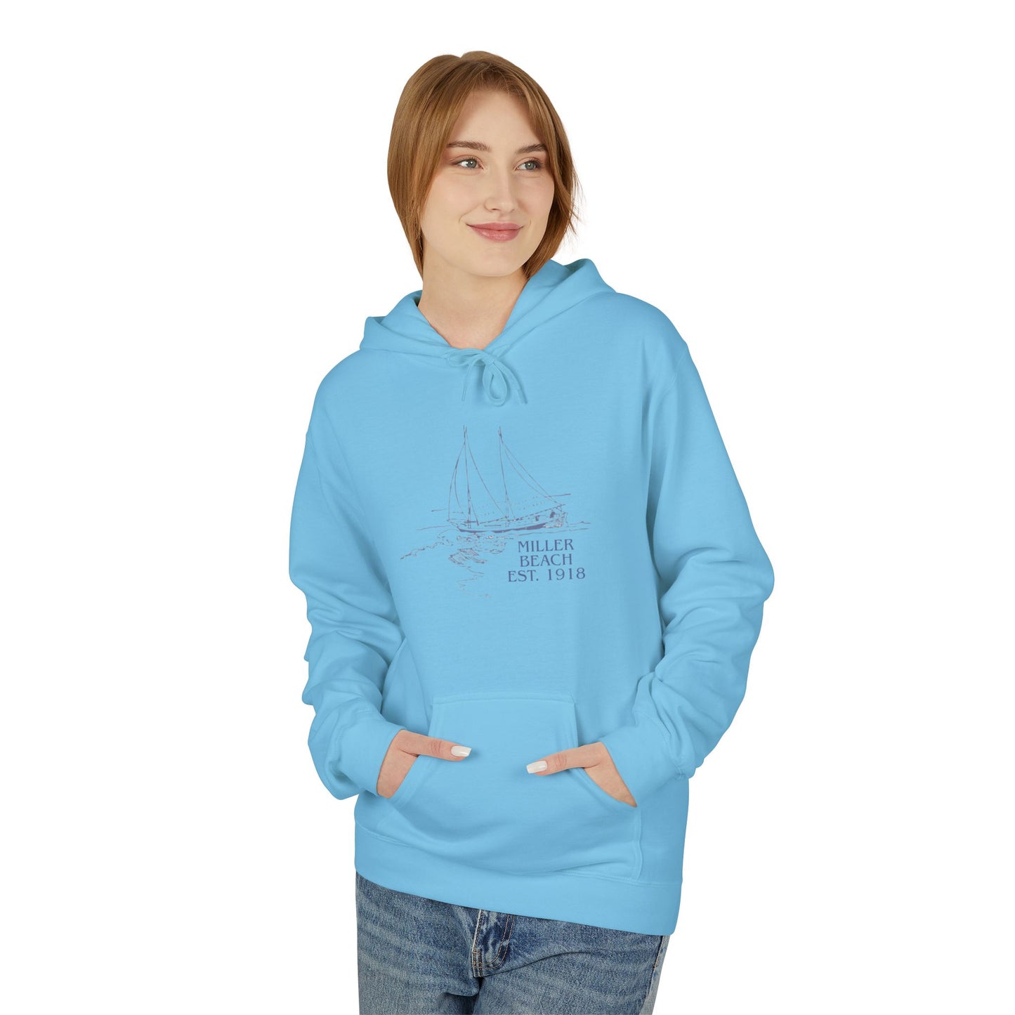 Beach Umbrella Hoodie — "Meet Me at the Beach" Graphic Hoodie Designed by KP