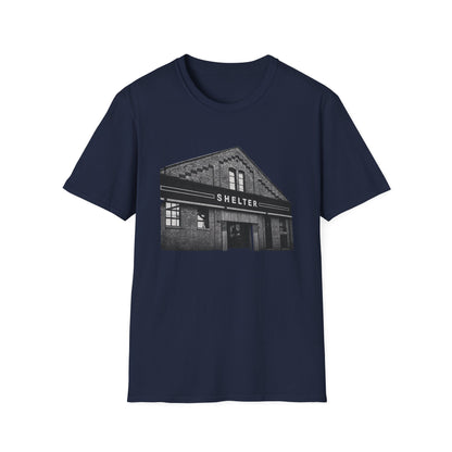 Shelter Night Club 1990s Chicago - Graphic T-Shirt — Vintage Black & White Chicago Photo Tee