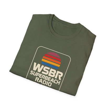 WSBR Superbeach Radio Graphic T-Shirt — Retro Sunset Beach Vibe