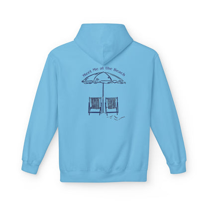 Beach Umbrella Hoodie — "Meet Me at the Beach" Graphic Hoodie Designed by KP
