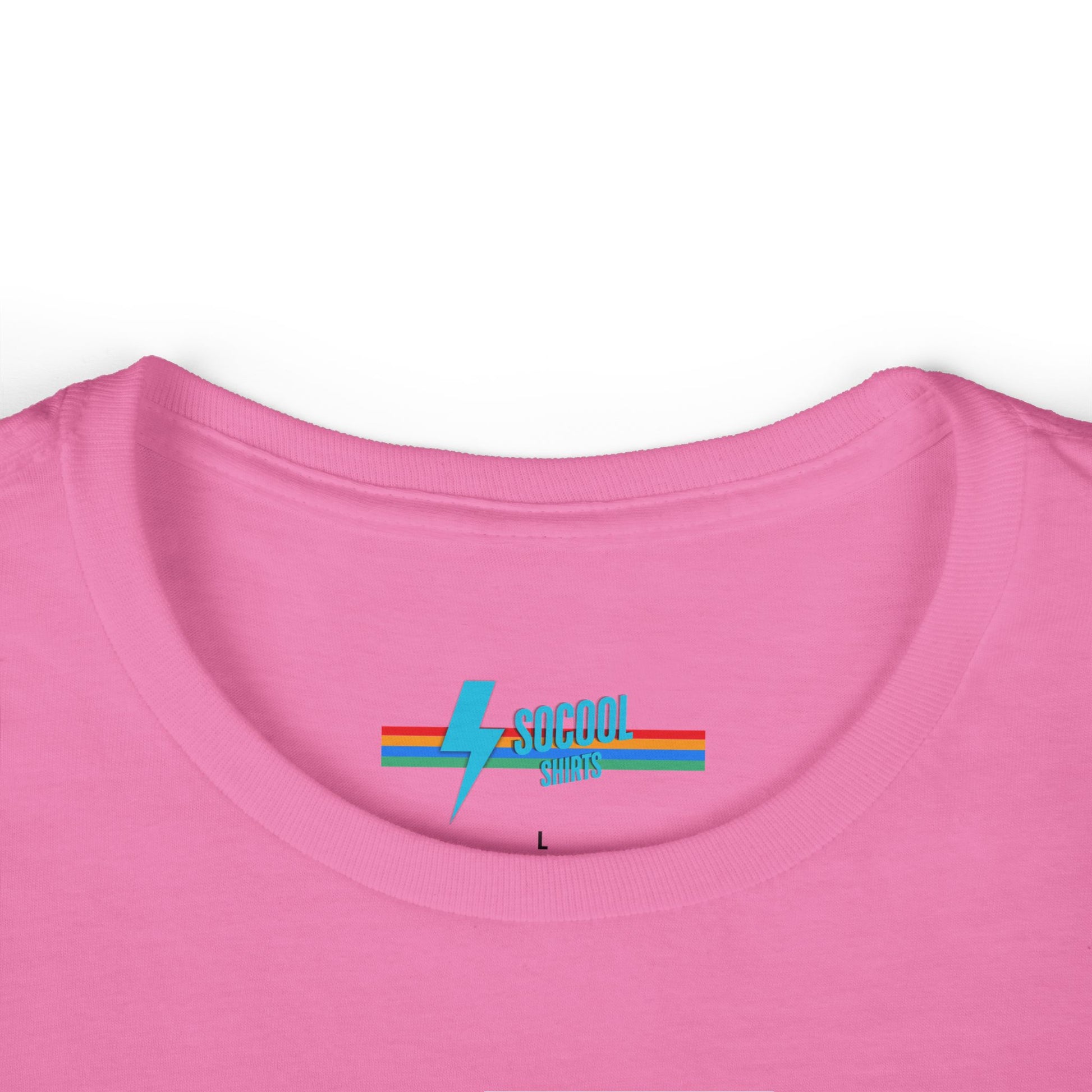 The Printify Just the Tip - Miller Beach Women's Softstyle Tee, crafted from high-quality tri-blend fabric, showcases a light blue color with a stylized wave graphic alongside the text "Just the tip. Miller Beach, Gary, IN." This tee is both casual and stylish, making it an ideal choice to express your beachside spirit.