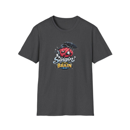 Singing Brain - All in Jest Trivia Team - T-Shirt – Retro Microphone Skull Logo Tee