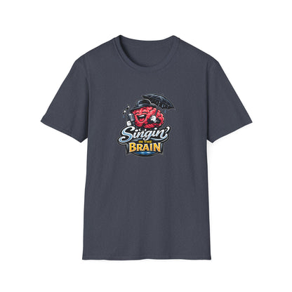 Singing Brain - All in Jest Trivia Team - T-Shirt – Retro Microphone Skull Logo Tee