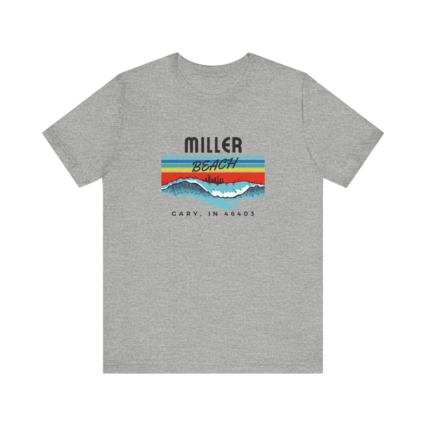 Retro Sunset Mountains T‑Shirt — “Miller Family” Custom Gary, IN Tee