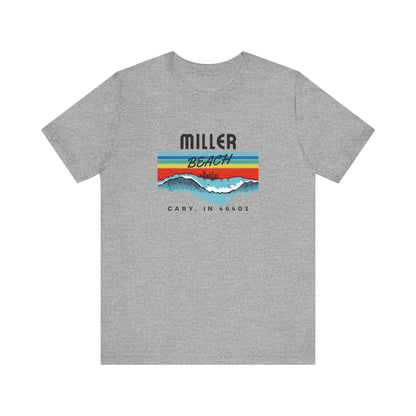 Retro Sunset Mountains T‑Shirt — “Miller Family” Custom Gary, IN Tee