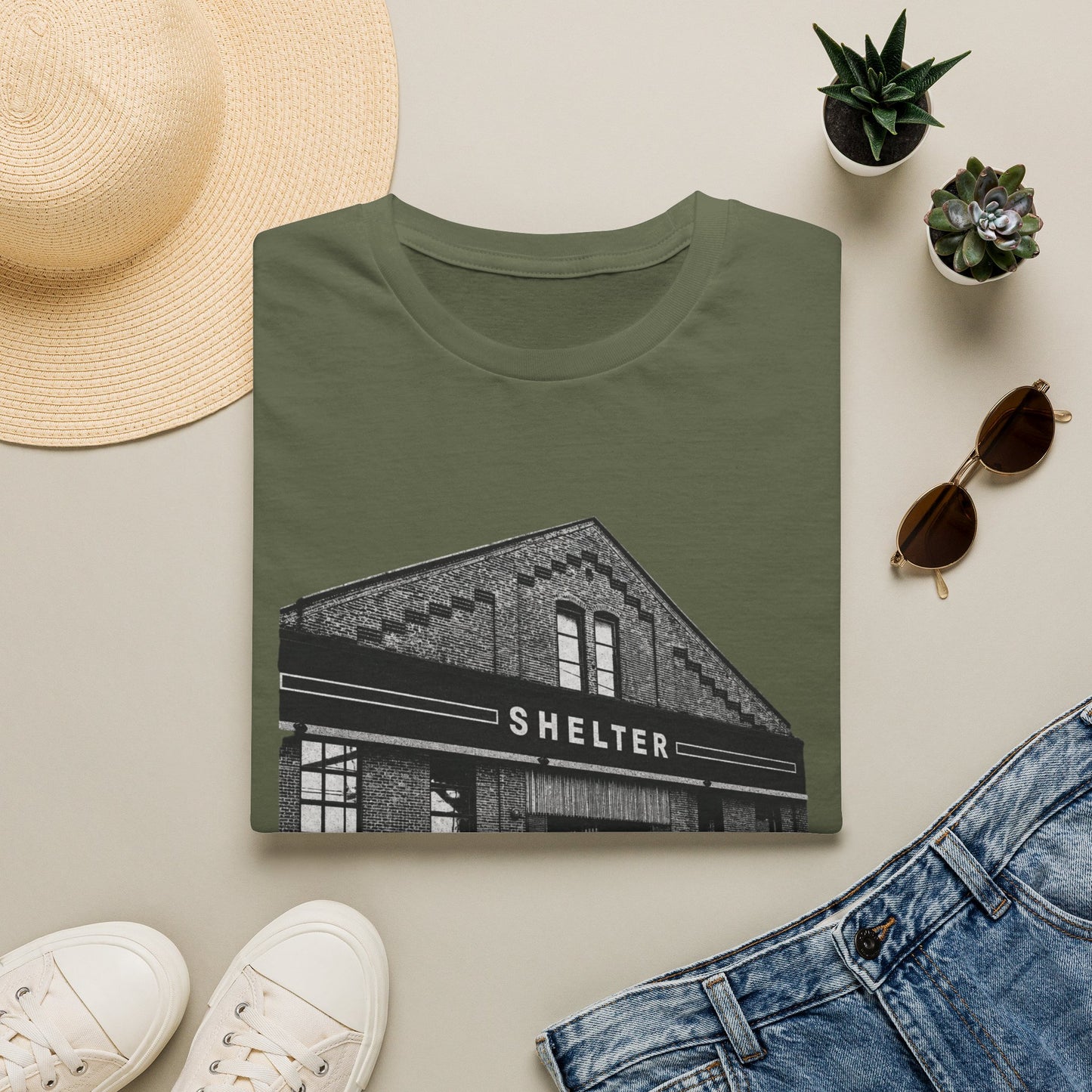 Shelter Night Club 1990s Chicago - Graphic T-Shirt — Vintage Black & White Chicago Photo Tee