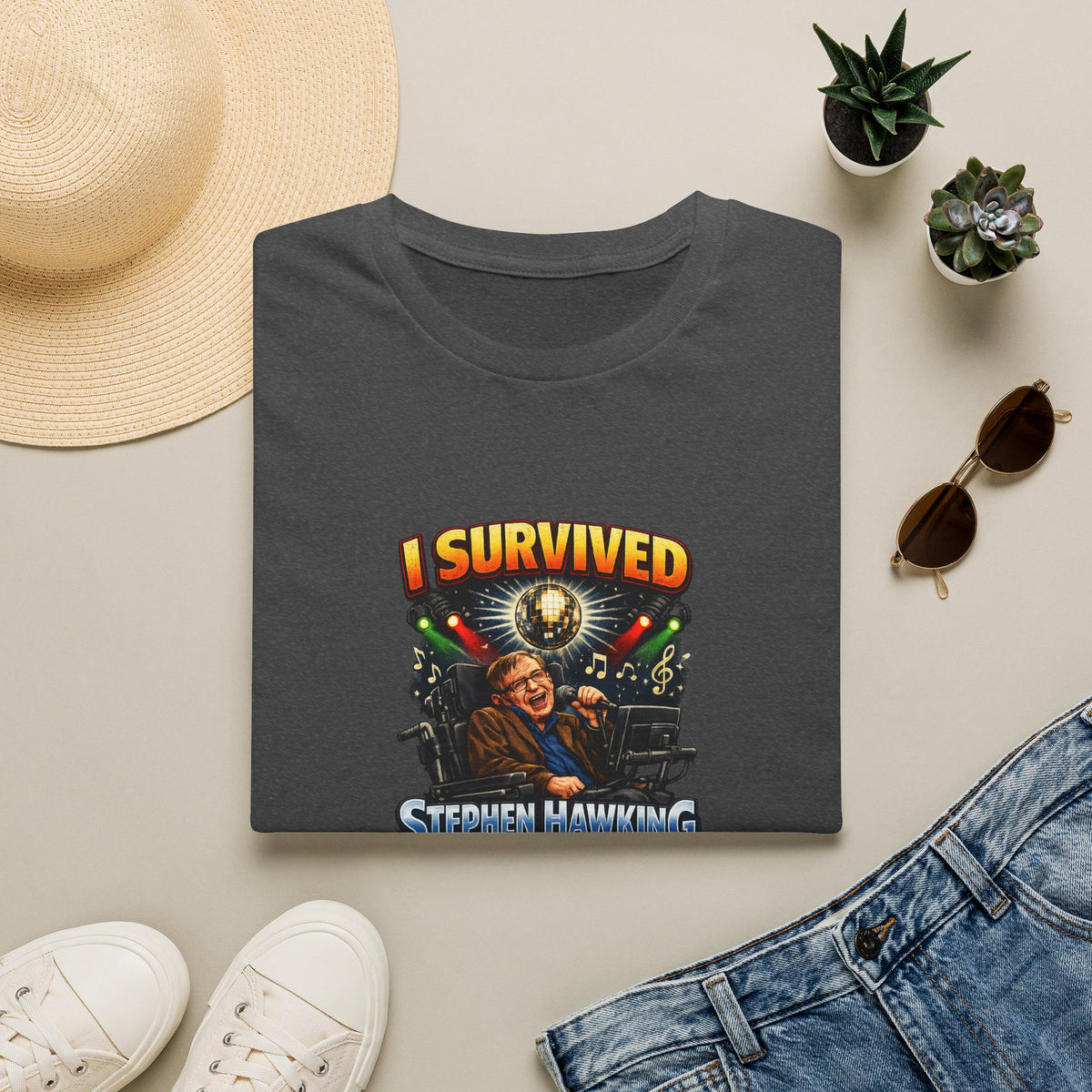 I survived Stephen Hawking Karaoke T-Shirt — Funny Trivia Night Tee Shirt