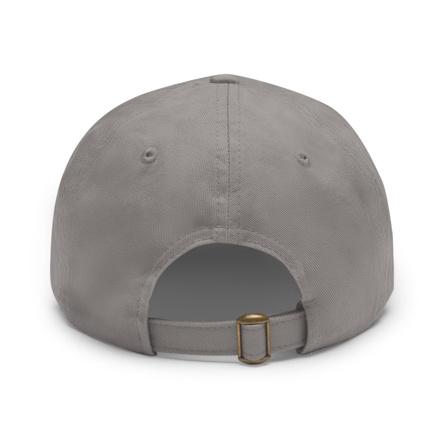 Product Description: The Dad Hat with Leather Patch (Round) - Miller Wiffle Grateful Dead Stealy by Printify is a red baseball cap made from bio-washed chino twill. It features a round PU leather patch on the front, depicting a blue and white wiffle ball above a stylized white skull. The words "Miller Wiffle" are written in white text on the ball. This cap includes a curved brim and ventilation holes on top for added comfort.