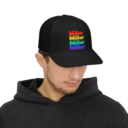 Rainbow 'Miller' Trucker Hat — Personalized Pride Snapback Cap