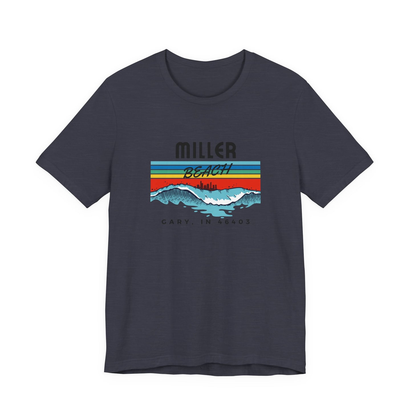 Retro Sunset Mountains T‑Shirt — “Miller Family” Custom Gary, IN Tee