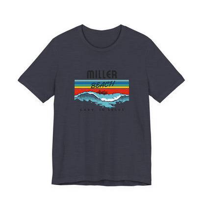 Retro Sunset Mountains T‑Shirt — “Miller Family” Custom Gary, IN Tee