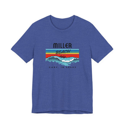 Retro Sunset Mountains T‑Shirt — “Miller Family” Custom Gary, IN Tee