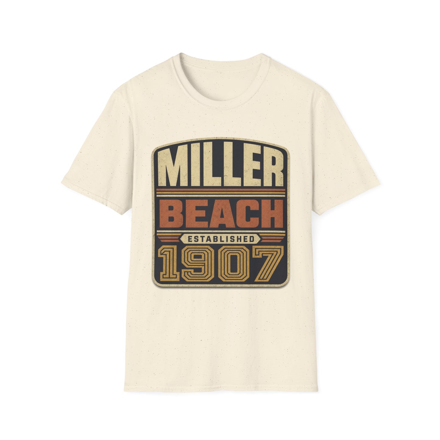 Miller Beach Vintage Logo T-Shirt - Established in 1907.