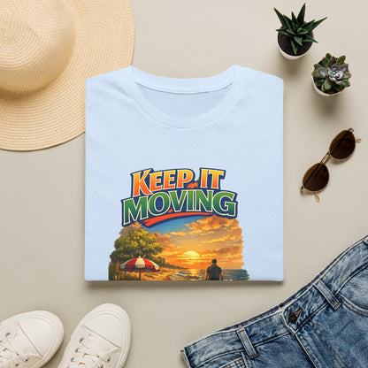 Keep It Moving T-Shirt — Motivational Sunset Surf Graphic Tee
