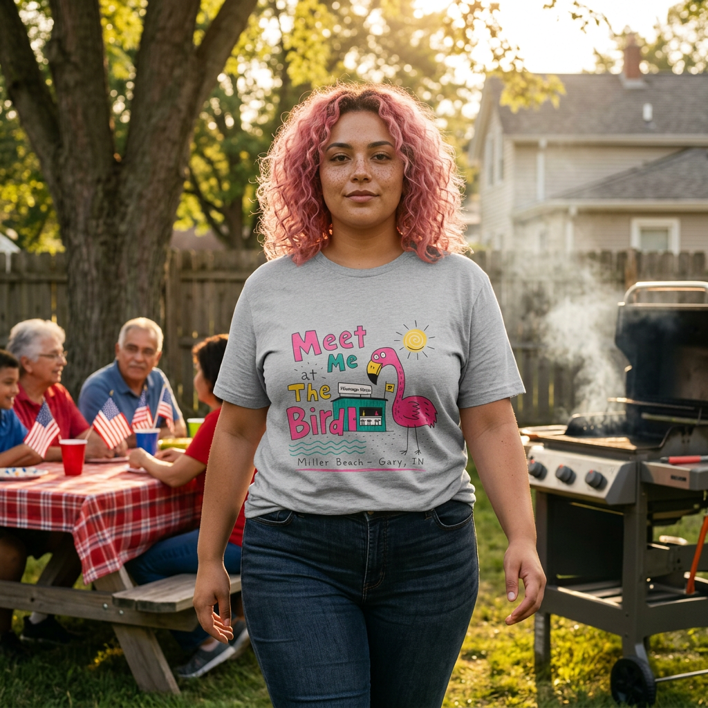 Meet Me at the Bird 2026 T-Shirt — Cute Flamingo Summer Tee