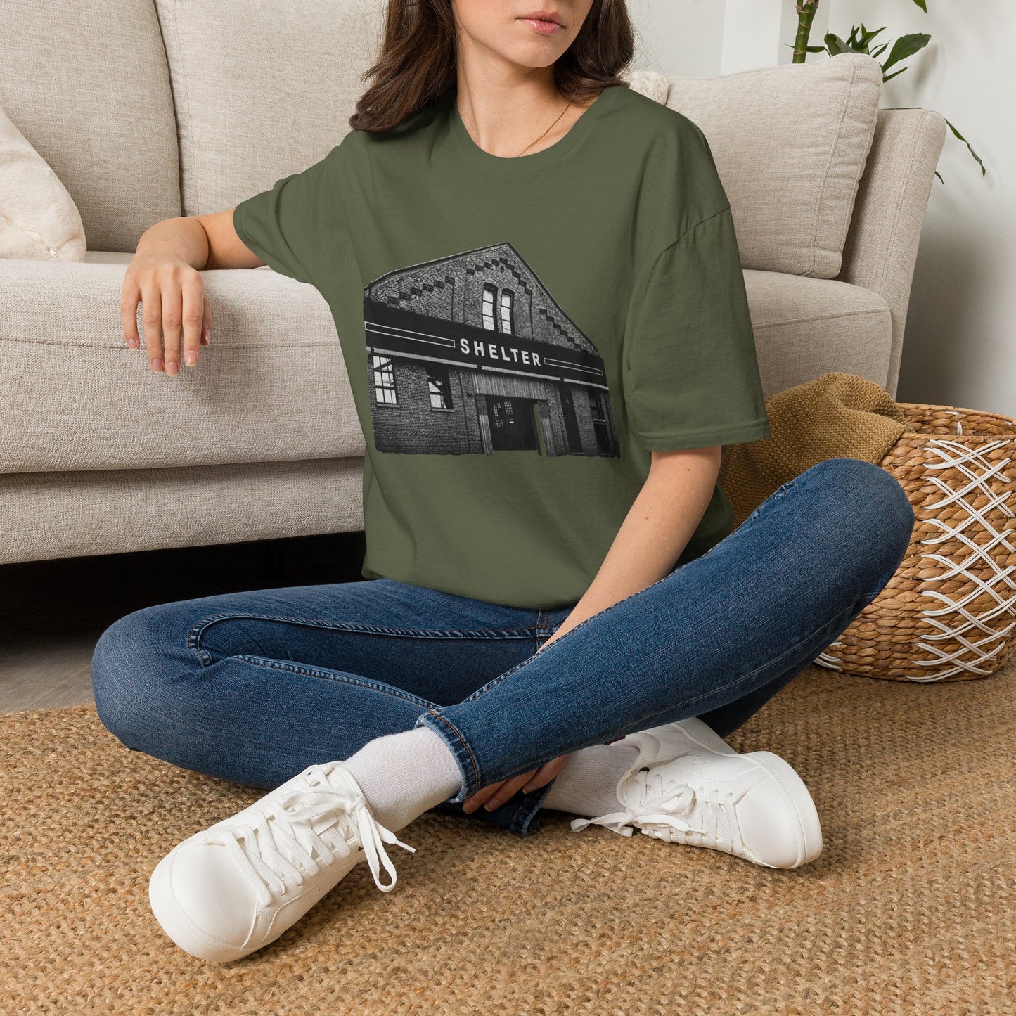 Shelter Night Club 1990s Chicago - Graphic T-Shirt — Vintage Black & White Chicago Photo Tee