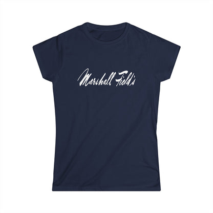 Marshall Fields 1980s Logo Women's Tee — Vintage Handwritten Logo T‑Shirt