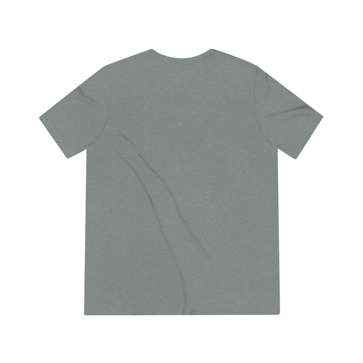 A plain grey Printify The Loop - Chicago - 97.9 Radio Unisex Triblend Tee with a white logo that says "The Loop 97.9" in a stylized font across the chest. The shirt has short sleeves and a round neckline, perfect for any classic rock fan.