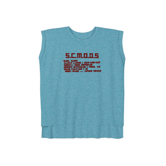 SCMODS - Blues Brothers - Women’s Flowy Rolled Cuffs Muscle Tee