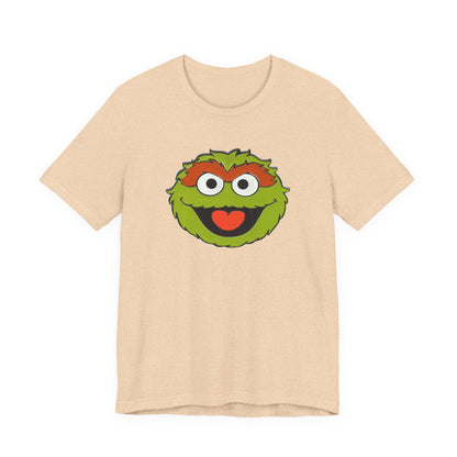 Playful Oscar the Grouch Tee - Unisex Jersey Short Sleeve Shirt, Fun Graphic Top, Casual Wear, Gift for Fans, Comic Collectibles