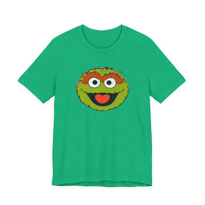 Playful Oscar the Grouch Tee - Unisex Jersey Short Sleeve Shirt, Fun Graphic Top, Casual Wear, Gift for Fans, Comic Collectibles
