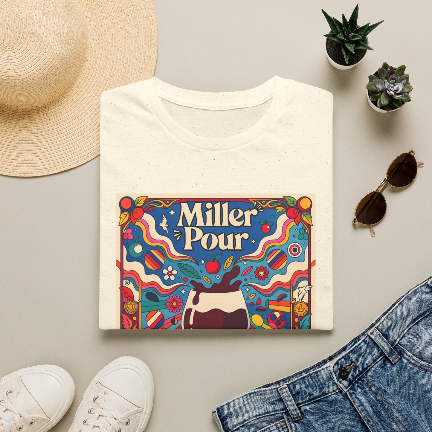Miller Pour Retro T-Shirt – Vintage Psychedelic Wine Tee