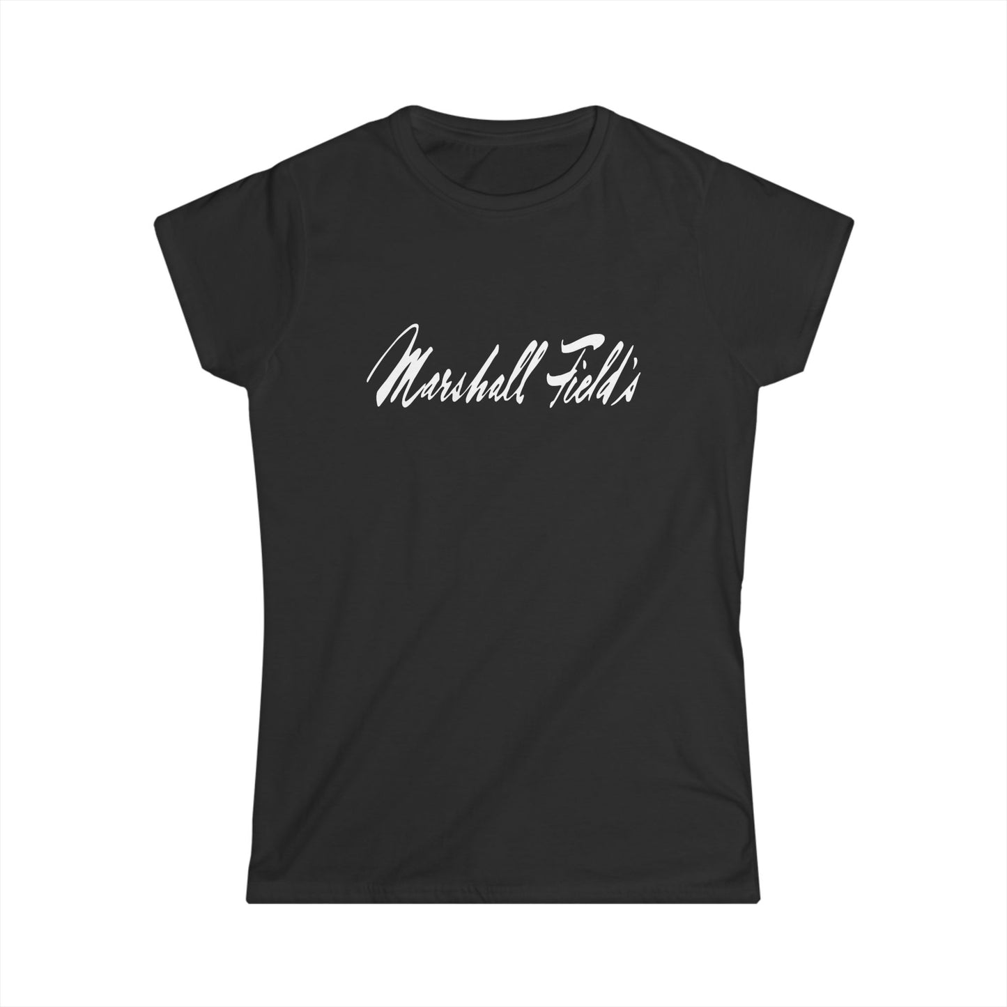 Marshall Fields 1980s Logo Women's Tee — Vintage Handwritten Logo T‑Shirt