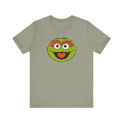 Playful Oscar the Grouch Tee - Unisex Jersey Short Sleeve Shirt, Fun Graphic Top, Casual Wear, Gift for Fans, Comic Collectibles