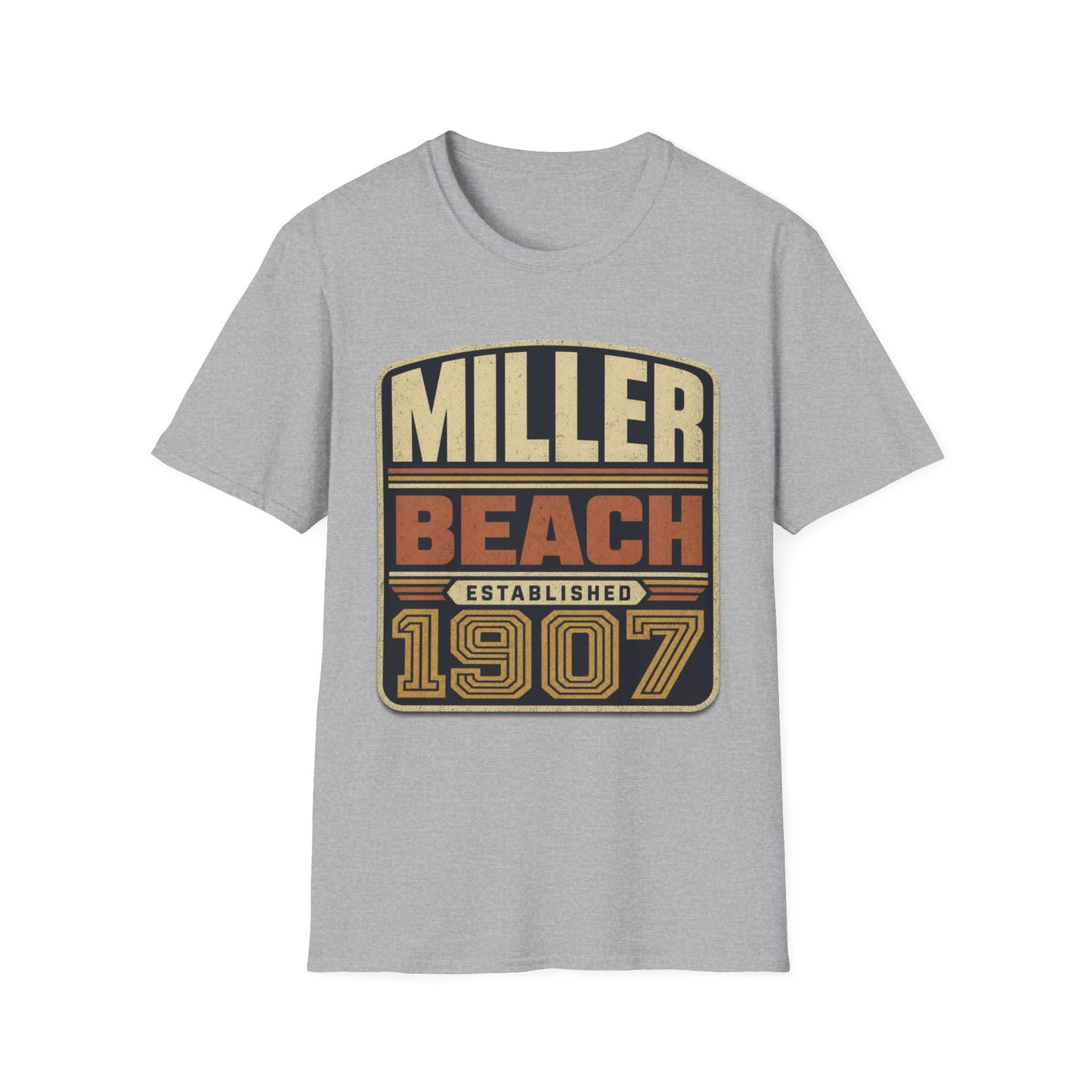 Miller Beach Vintage Logo T-Shirt - Established in 1907.