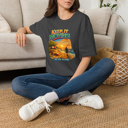 Keep It Moving T-Shirt — Motivational Sunset Surf Graphic Tee