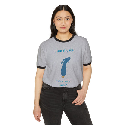 Just the Tip - Miller Beach - Unisex Cotton Ringer T-Shirt