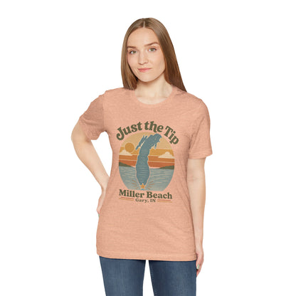 Just the Tip 2026 Design Miller Beach Tee  — Retro Lake Michigan Sunset T‑Shirt