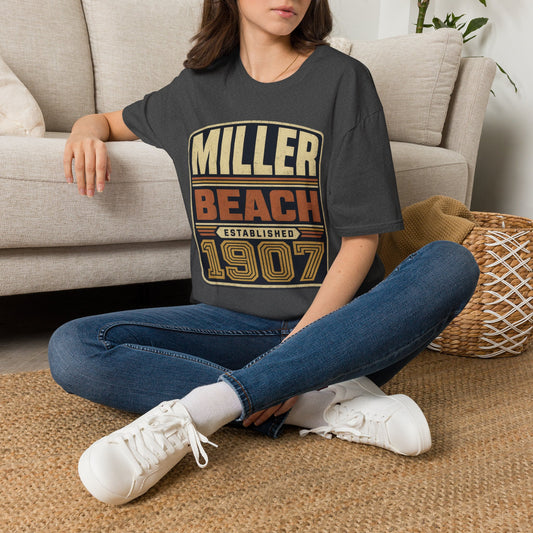 Miller Beach Vintage Logo T-Shirt - Established in 1907.
