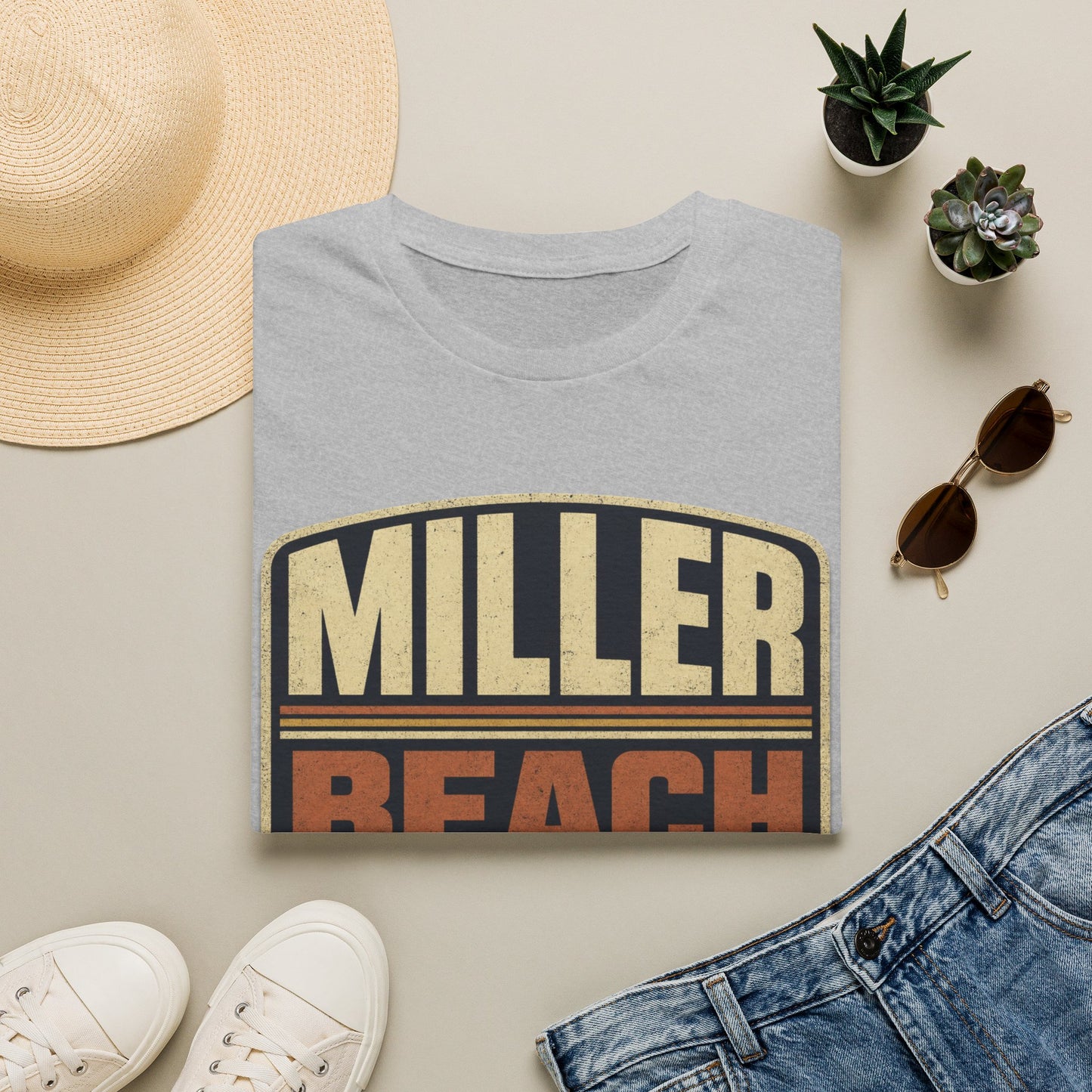 Miller Beach Vintage Logo T-Shirt - Established in 1907.