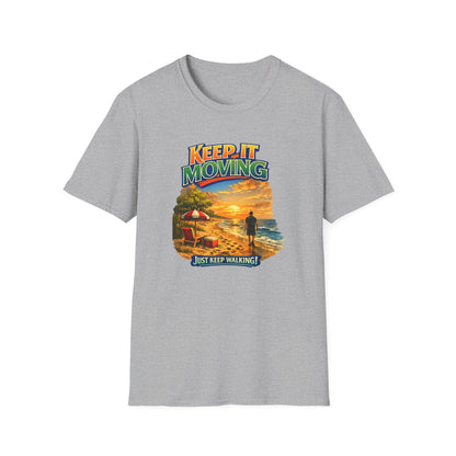 Keep It Moving T-Shirt — Motivational Sunset Surf Graphic Tee