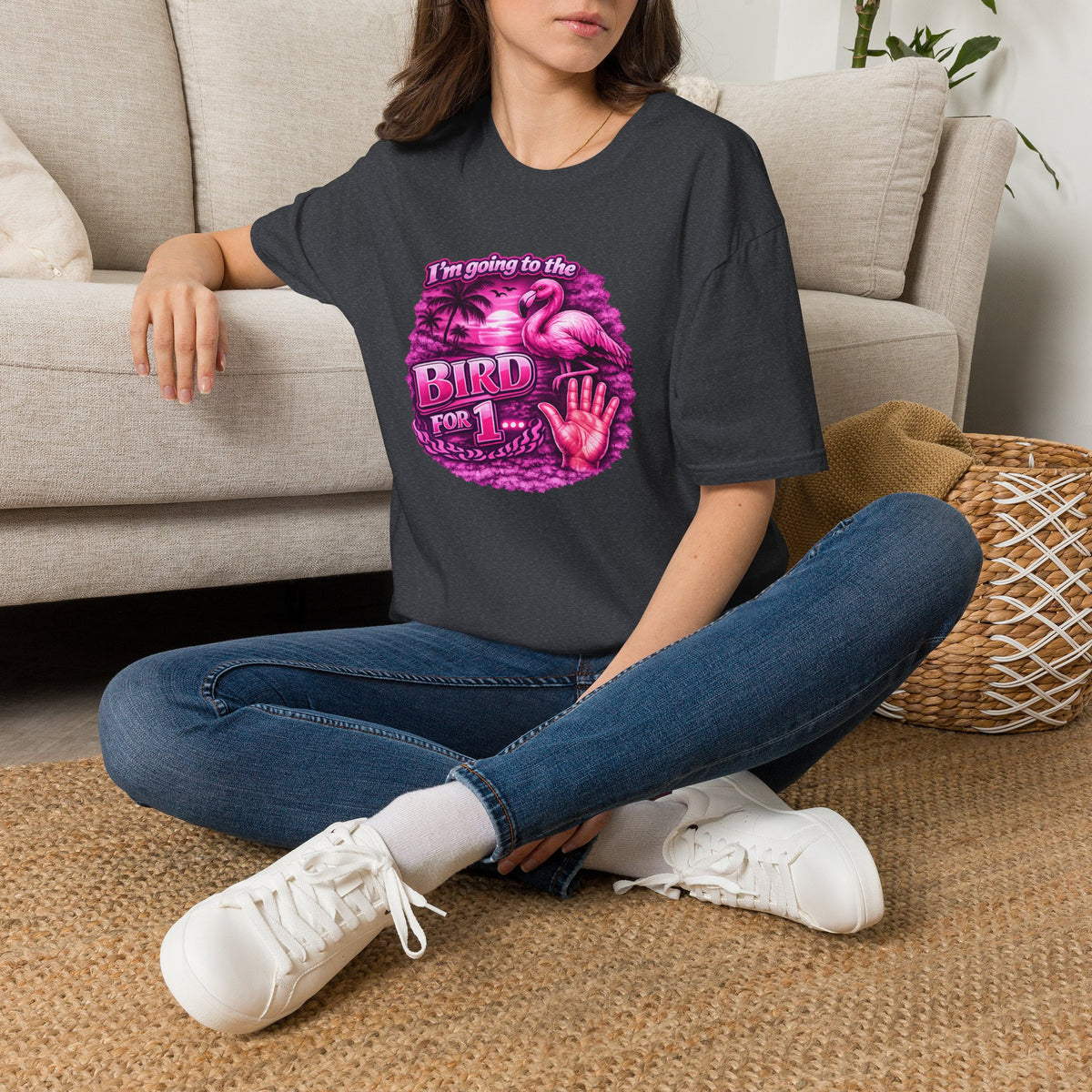 Flamingo “I’m Going to the Bird for 1” Graphic T-Shirt