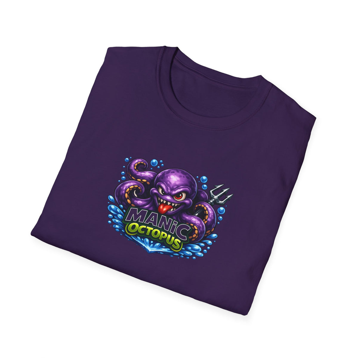 Manic Octopus - All in Jest Trivia Team T-Shirt — Vibrant Purple Octopus Design