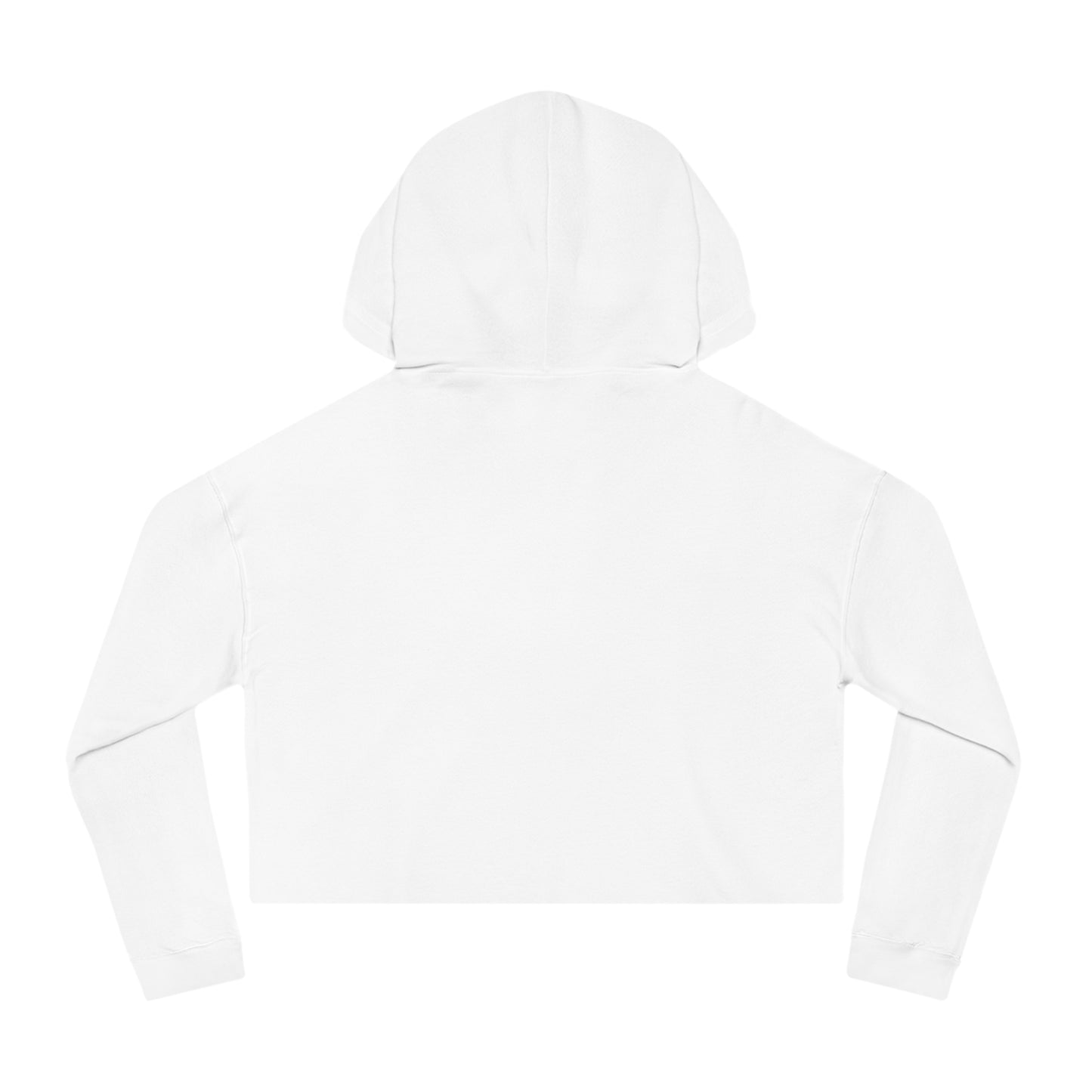 A white Women's Cropped Hooded Sweatshirt by Printify, featuring the phrase "MILLER IS CHILLER" printed in bold black letters on the front. Below the phrase, it says "MILLER BEACH • GARY, IN" in smaller black text. The SoCool Shirts hoodie includes a drawstring hood and long sleeves.