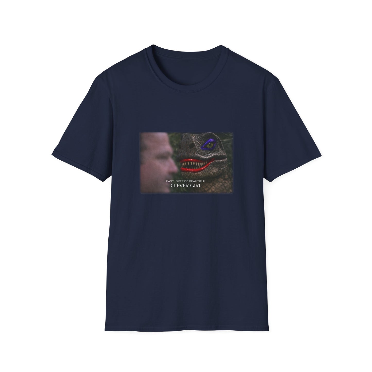 Dinosaur Face Graphic Tee — "Easy, Breezy, Beautiful" Retro Dino T-Shirt