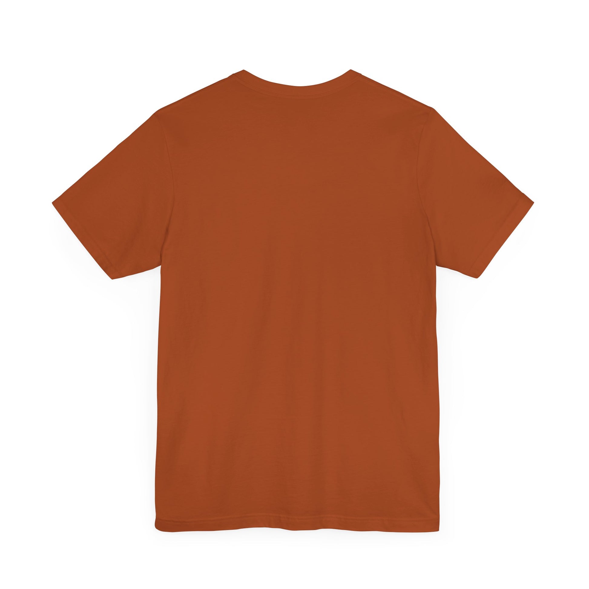 A burnt orange "Diff’Rent Strokes - Retro 1980s" unisex jersey short sleeve tee by Printify, featuring the phrase "DIFF'RENT STROKES" in bold, white cursive letters across the chest. The plain white backdrop perfectly showcases this nostalgic TV apparel.