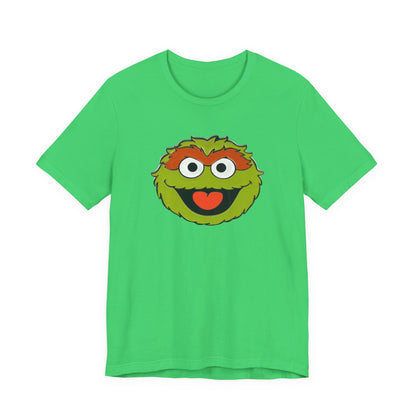 Playful Oscar the Grouch Tee - Unisex Jersey Short Sleeve Shirt, Fun Graphic Top, Casual Wear, Gift for Fans, Comic Collectibles