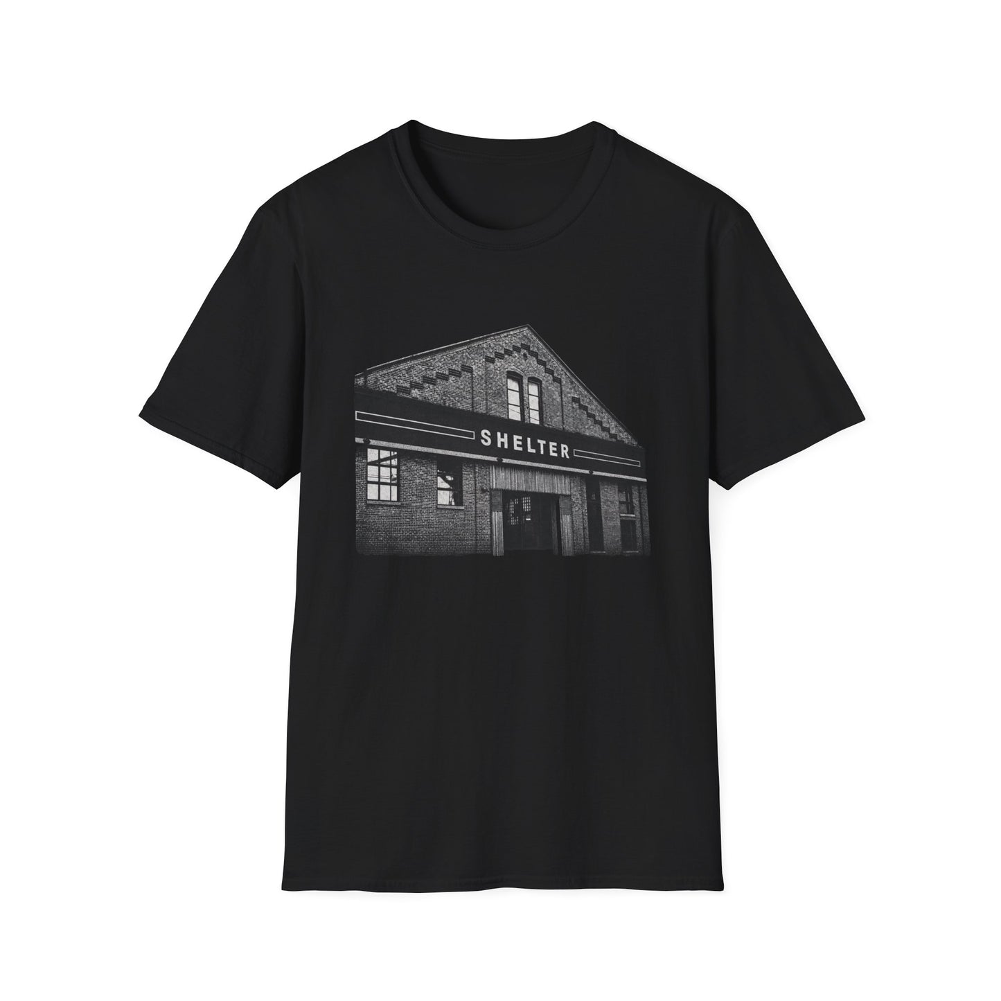 Shelter Night Club 1990s Chicago - Graphic T-Shirt — Vintage Black & White Chicago Photo Tee