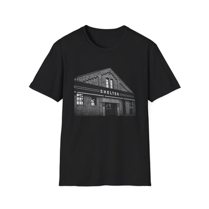 Shelter Night Club 1990s Chicago - Graphic T-Shirt — Vintage Black & White Chicago Photo Tee
